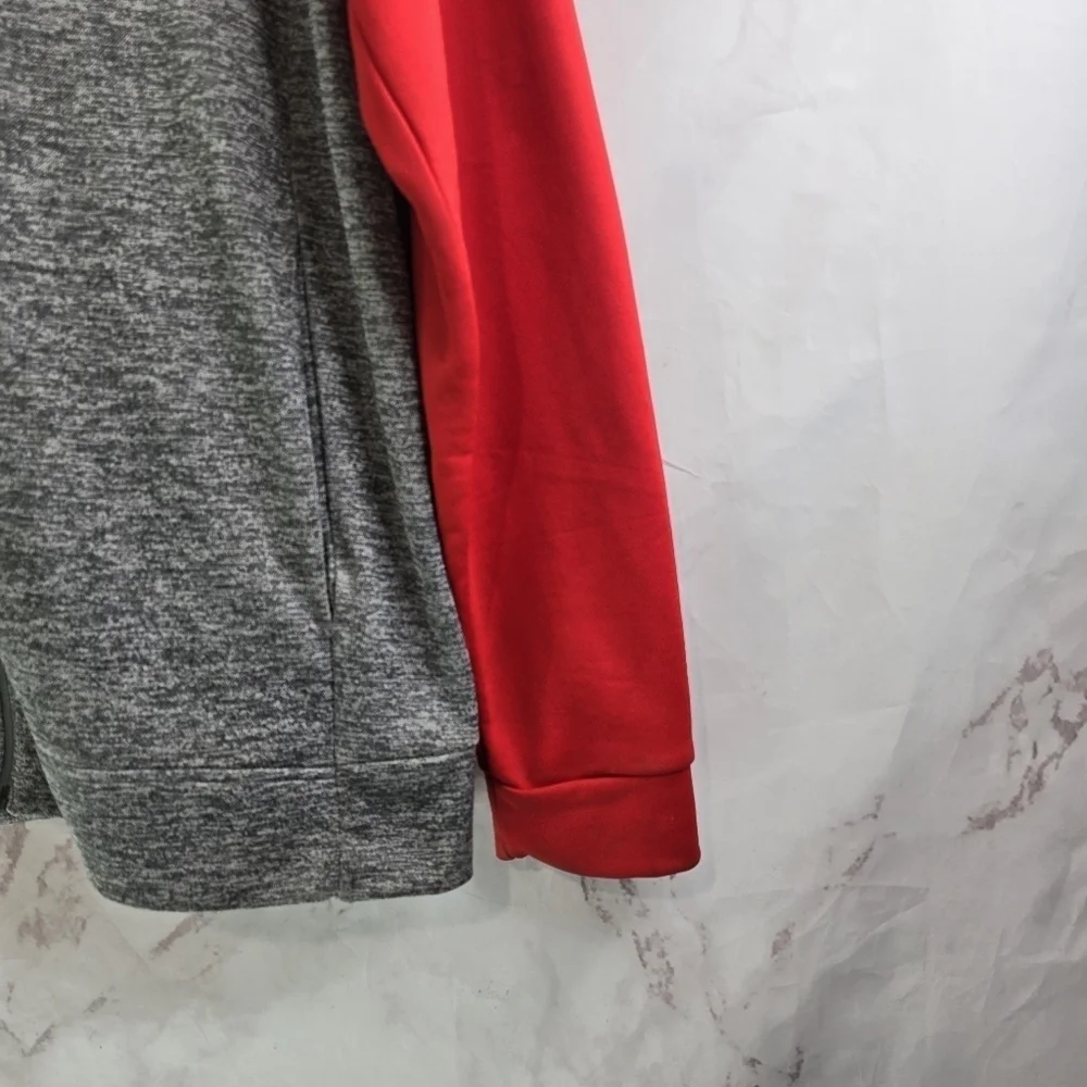 Chicago Blackhawks Jacket Mens Medium Red Gray Full Zip Sweatshirt Hooded Adidas